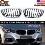 Pair Chrome+black Front Kidney Grille Hood For Bmw 3-SERIES F34 Gt 2014-18. Fixed Price $53.19.