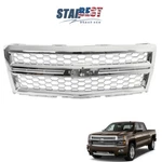 Front Grille Fit For Chevrolet Silverado 1500 2014-2015 Chrome+silver 23259624. Fixed Price $141.92.