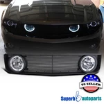 Fits 2005-2009 Ford Mustang V6 Matte Black Hood Grille W/ Halo Bumper Lights. Fixed Price $114.98.