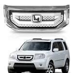Silver Front Bumper Upper Grille Assembly Fits Honda Pilot 2009-2011. Fixed Price $77.83.