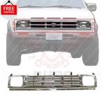 New Front Grille Chrome Silver Fits 1990-1992 Nissan D21 Rwd 4WD Pickup. Fixed Price $111.66.