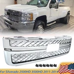 Chrome Front Grille Mesh For Chevrolet Silverado 2500HD 3500HD 2011-2014. Fixed Price $184.99.