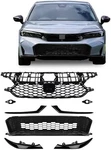 For Honda Civic 2025 2026 Front Upper Lower Grille Bumper Trim Gloss Black Set. Fixed Price $195.00.