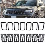 7PCS Honeycomb Mesh Grill Inserts Rings Cover For Jeep Grand Cherokee 2017-2021. Fixed Price $75.99.
