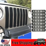 For Jeep Wrangler Tj 1997+ 7PCS Black Abs Front Insert Mesh Grille Trim Cover. Fixed Price $41.47.