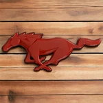 Mustang Front Grille Emblem Rear Running Horse Red 8 Inch Logo Pony Badge. Fixed Price $34.95.