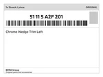 Genuine Bmw Chrome Wedge Trim Left 51-11-5-A2F-201 New. Fixed Price $53.27.