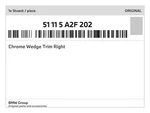 Genuine Bmw Chrome Wedge Trim Right 51-11-5-A2F-202 New. Fixed Price $53.27.