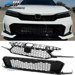 For 25-26 Civic Type Front Bumper Lower Upper Mesh Grilles Kit Gloss Black Abs. Fixed Price $294.99.