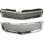 Bumper Grille Kit For 2009-2012 Chevrolet Traverse Chrome Shell Black Insert. Fixed Price $127.19.