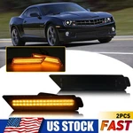 2PCS Smoked Amber Led Front Side Marker Light Lamps Set For 2010-15 Chevy Camaro. Fixed Price $18.99.