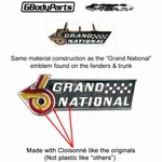 1987 Front Grill "grand National" Power 6 Matches Fender Emblem. Fixed Price $60.00.