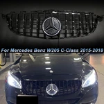 Gloss Black Front Grille For Mercedes Benz C-class W205 2015-2018 W/led Emblem. Fixed Price $86.29.