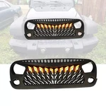Front Replacement Shark Grille For 2007-2018 Jeep Wrangler Jk With 10 Amber Led. Fixed Price $248.00.