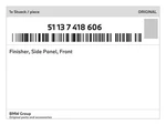 Genuine Bmw Finisher, Side Panel, Front 51-13-7-418-606 New. Fixed Price $52.16.