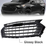 Front Bumper Upper Grille Glossy Black 84297944 For 2018-2021 Chevrolet Traverse. Fixed Price $88.34.