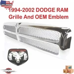 Fits 1994-2002 Dodge Ram 1500 2500 3500 New Front Chrome Grille + Oem Emblem 2PC. Fixed Price $225.33.