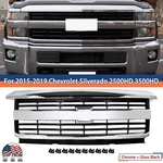 Chrome Black Front Upper Grille For 2015-2019 Chevrolet Silverado 2500HD 3500HD. Fixed Price $173.99.