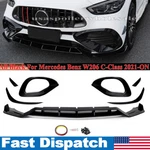 For Mercedes W206 C-class 21-ON Front Splitter Lip &fog Lamp Grille Side Fins. Fixed Price $192.99.