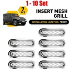 7-70X Front Mesh Grille Inserts Chrome Cover For 2007-18 Jeep Wrangler Jk 2/4DR. Fixed Price $266.38.