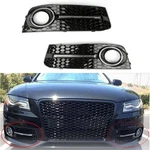 Lh+rh Chrome Honey Comb Fog Light Cover Grille Grills Fit Audi A4 B8 2009-12. Fixed Price $82.35.
