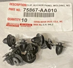 2002-2025 Toyota/lexus/ Scion Rocker Panel Molding Clip 75867-AA010 (10 Pack). Fixed Price $30.00.