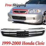 For 1999-2000 Honda Civic Front New Grille & Molding Chrome With Black. Fixed Price $71.80.