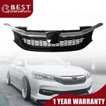 Front Upper Black & Chrome Honeycomb Bumper Grille For 2016-17 Honda Accord. Fixed Price $105.40.