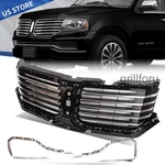 For 2015-2017 Lincoln Navigator Front Upper Grille Black With Chrome Trim. Fixed Price $594.00.