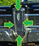 1959 Ford Edsel Chrome Metal Center Grill Section With Emblem. Fixed Price $149.00.