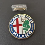 Vintage Alfa Romeo Enamel Front Classic Grill Badge/plate - Gold Color 3.25X3.25. Fixed Price $49.90.