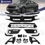 For 2019-2021 Honda Civic Sedan Front Upper Lower Grille Mesh Foglight Cover Kit. Fixed Price $119.95.