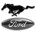 Black Running Horse Grille Emblem/ Oval Ford Rear Mustang 1987-1993. Fixed Price $41.99.