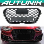 Glossy Black Front Bumper Grille Honeycomb For Audi A4 B9 S4 2017-2019. Fixed Price $153.99.