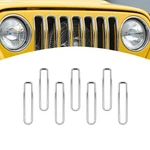 7PCS Chrome Abs Front Mesh Grille Cover Trims Set For 1997-2006 Jeep Wrangler Tj. Fixed Price $33.99.
