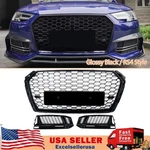 For Audi A4 B9 Front Grille Fog Light Grills RS4 Style Glossy Black 2017-2019. Fixed Price $183.07.