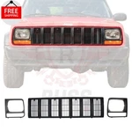 New Front Grille And Headlight Door Bezel Black 3PC Fits 1997-2001 Jeep Cherokee. Fixed Price $76.72.