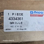 Chrysler Lebaron Convertible Gt Grille 4334361 Nos New Old Stock. Fixed Price $190.00.
