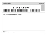Genuine Bmw Air Duct With Flap Contr 51-74-5-A1F-0F7 New. Fixed Price $284.36.