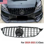 Glossy Black Bumper Grille W/emblem For 2019-2021 Mercedes Benz W205 C250 C300. Fixed Price $78.01.