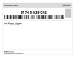 Genuine Bmw Air Flaps, Upper 51-74-5-A29-C42 New. Fixed Price $530.08.