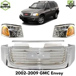 Front Grille Assembly Chrome Plastic & Headlights Kit 2002-2009 Gmc Envoy. Fixed Price $465.00.