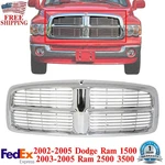 New Front Grille Chrome Fits 2002-2005 Dodge Ram 1500 / 2003-05 2500 3500. Fixed Price $214.07.