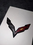 2014-2019 Corvette C7 Front Bumper Carbon Flash Cross Flags Emblem. Fixed Price $60.00.