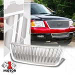Silver Vertical Slat Badgeless Upper Front Hood Grille 03-06 Ford Expedition. Fixed Price $52.00.