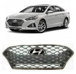 Chrome Grille Mesh Upper For Sonata Sport 2018 2019 With Genuine Emblem. Fixed Price $289.99.