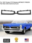 Front Center Inserts Grill Surround Assemblies Lh-rh Side Fits 1967 Pontiac Gto. Fixed Price $196.00.