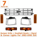 Front Bumper Grille Headlight Bezels +signal & Corner Lights For 1982-1990 S10. Fixed Price $158.79.