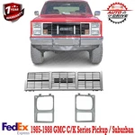 Silver Grille + Headlight Bezels For 1985-1988 Gmc C/k Series Pickup Suburban. Fixed Price $172.98.