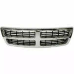New Front Grille Black And Chrome Plastic For 1999-2003 Dodge Ram 1500 2500 Van. Fixed Price $165.33.